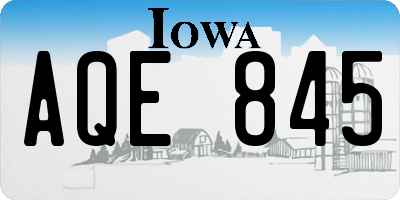 IA license plate AQE845