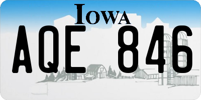 IA license plate AQE846