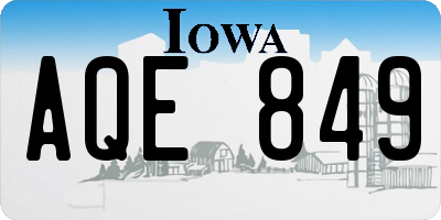 IA license plate AQE849