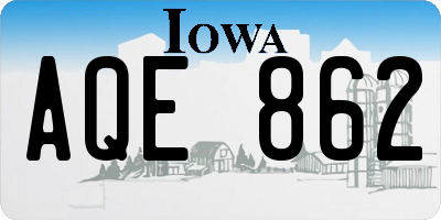 IA license plate AQE862