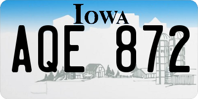 IA license plate AQE872