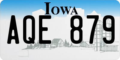 IA license plate AQE879
