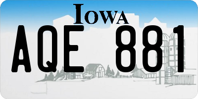 IA license plate AQE881