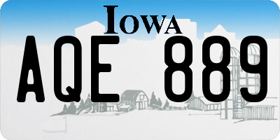 IA license plate AQE889