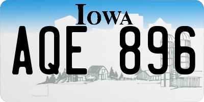 IA license plate AQE896