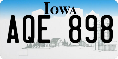IA license plate AQE898