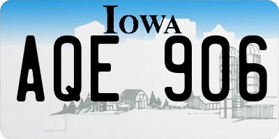 IA license plate AQE906