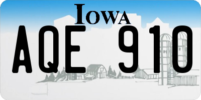 IA license plate AQE910