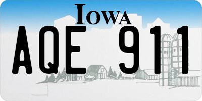 IA license plate AQE911