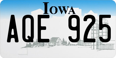 IA license plate AQE925