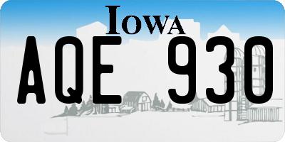 IA license plate AQE930
