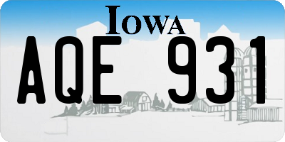 IA license plate AQE931