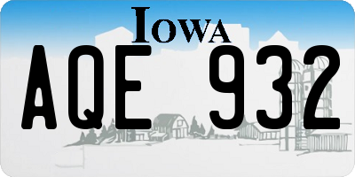 IA license plate AQE932