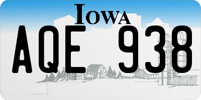 IA license plate AQE938