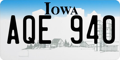 IA license plate AQE940