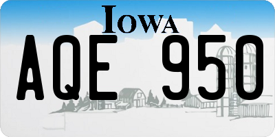 IA license plate AQE950