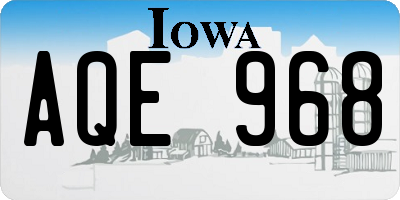 IA license plate AQE968