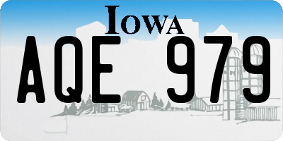 IA license plate AQE979