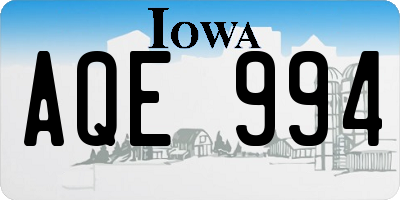 IA license plate AQE994