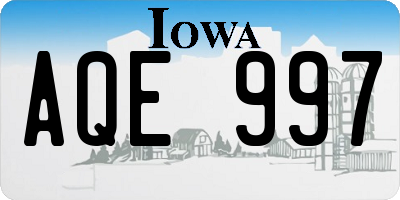 IA license plate AQE997