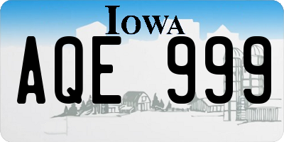 IA license plate AQE999
