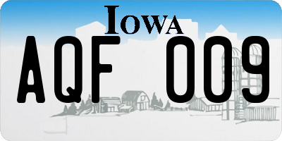 IA license plate AQF009