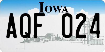 IA license plate AQF024