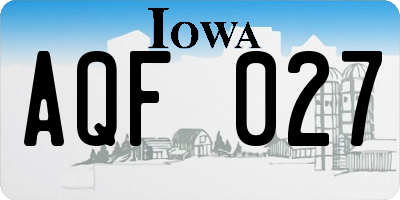 IA license plate AQF027