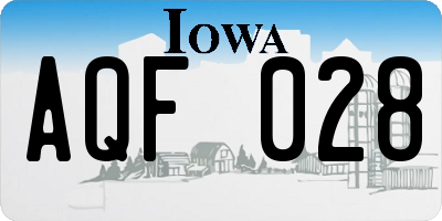 IA license plate AQF028