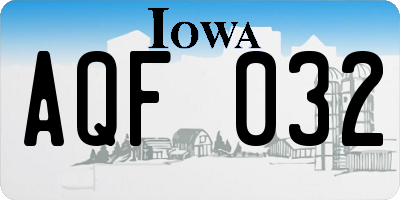 IA license plate AQF032