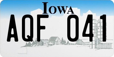 IA license plate AQF041