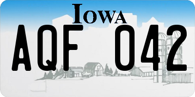 IA license plate AQF042