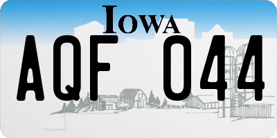 IA license plate AQF044