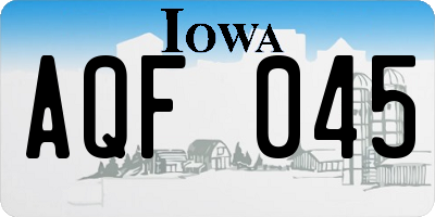 IA license plate AQF045
