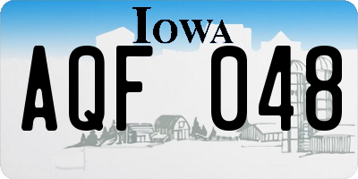 IA license plate AQF048