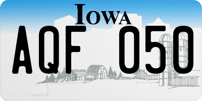 IA license plate AQF050