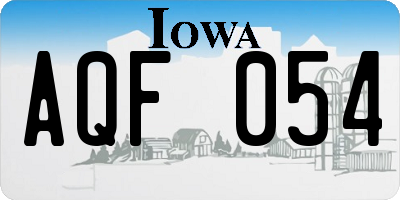 IA license plate AQF054