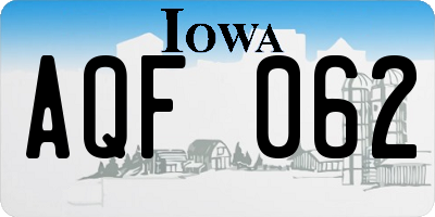 IA license plate AQF062