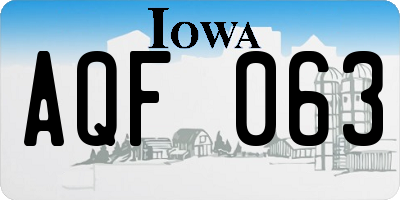 IA license plate AQF063