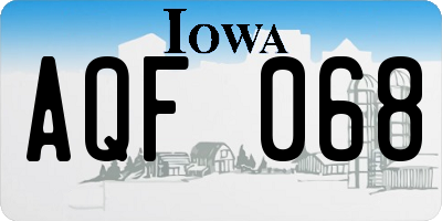 IA license plate AQF068