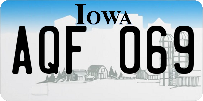 IA license plate AQF069