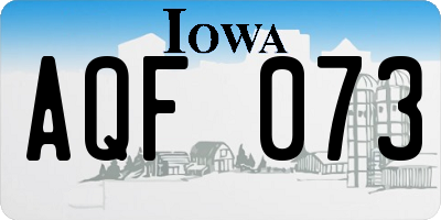 IA license plate AQF073
