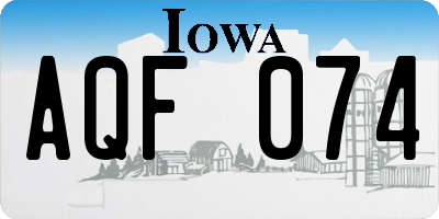 IA license plate AQF074
