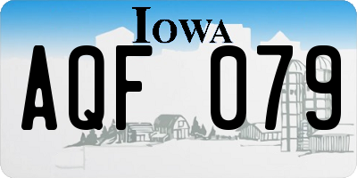 IA license plate AQF079