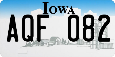 IA license plate AQF082