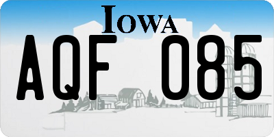 IA license plate AQF085
