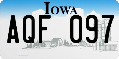 IA license plate AQF097