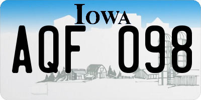 IA license plate AQF098