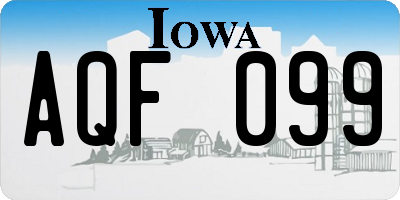 IA license plate AQF099