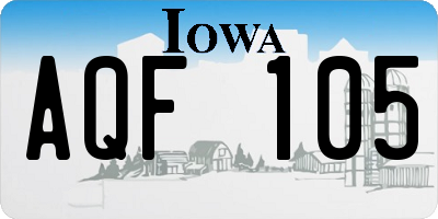 IA license plate AQF105